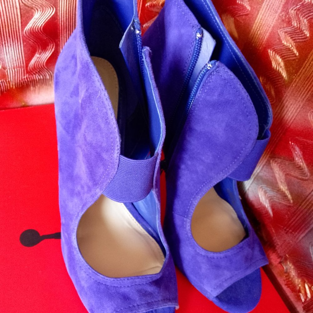 GIANNI BINI Women Ankle Booties, Blue suede, 9.5 US - Picture 3 of 12